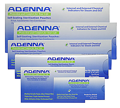 Adenna Sterilization Pouch, 2-1/4"x 2-3/4", 12/CS